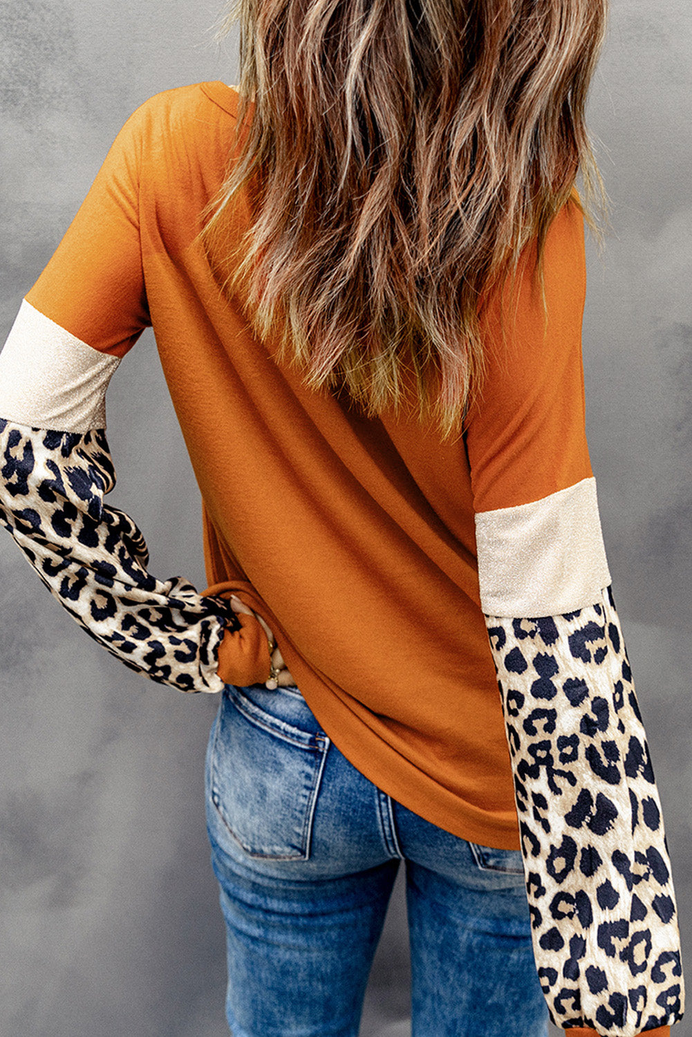 Round Neck Printed Long Sleeve Sweatshirt